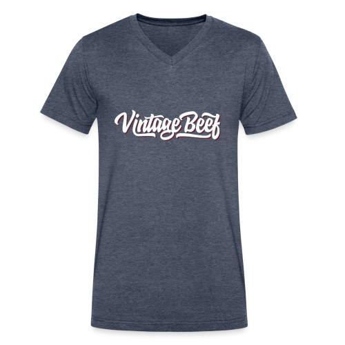 VintageBeef Banner White - Men's V-Neck T-Shirt by Canvas