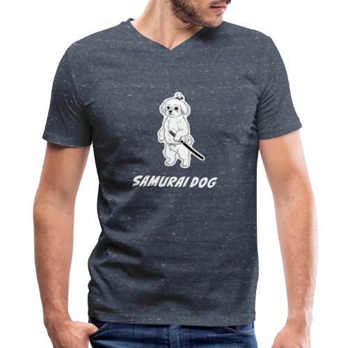 Samurai Maltese Katana Warrior Dog Tee - Men's V-Neck T-Shirt by Bella + Canvas