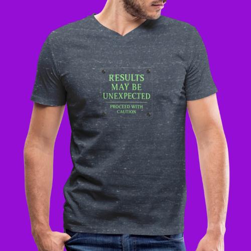 Results May Be Unexpected - Neon Green - Men's V-Neck T-Shirt by Bella + Canvas