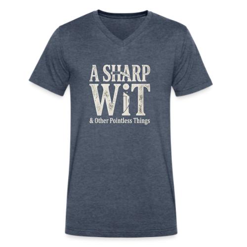A Sharp Wit & Other Pointless Things - Knife Pun - Men's V-Neck T-Shirt by Bella + Canvas