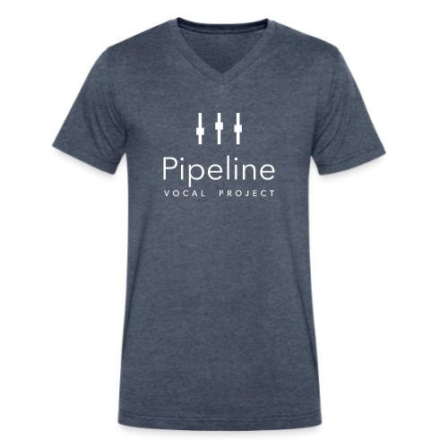 Pipeline White Logo - Men's V-Neck T-Shirt by Bella + Canvas