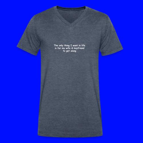 Get Along - Wife & Boyfriend - Men's V-Neck T-Shirt by Bella + Canvas