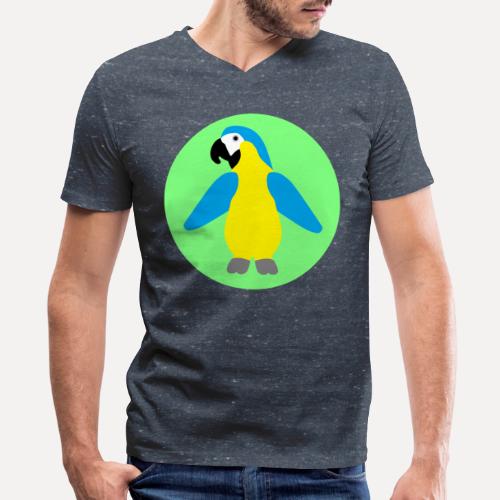 Blue-and-yellow Macaw - Men's V-Neck T-Shirt by Canvas