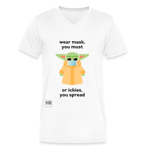 Baby Yoda (The Child) says Wear Mask - Men's V-Neck T-Shirt by Canvas