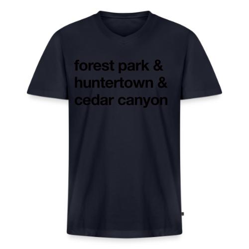 1 Church 3 Locations Black - Men's Premium Organic V-Neck T-Shirt