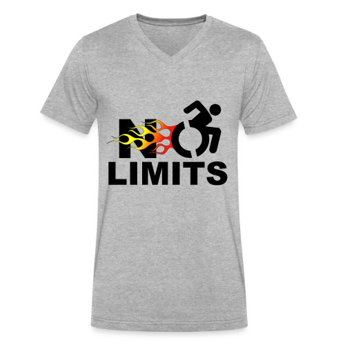 No limits for me with my wheelchair - Men's V-Neck T-Shirt by Canvas