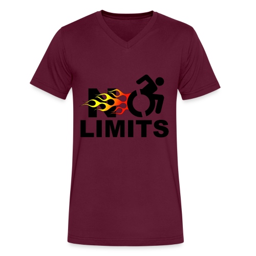 No limits for me with my wheelchair - Men's V-Neck T-Shirt by Canvas