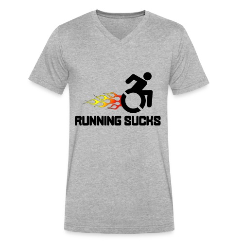 Wheelchair users hate running they think it sucks - Men's V-Neck T-Shirt by Canvas