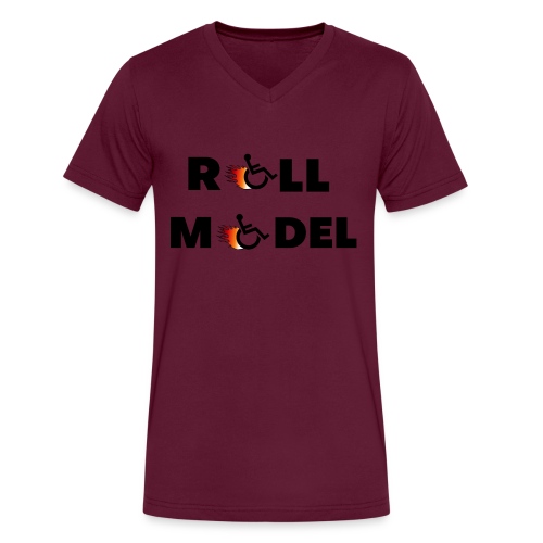 Roll model in a wheelchair, for wheelchair users - Men's V-Neck T-Shirt by Canvas