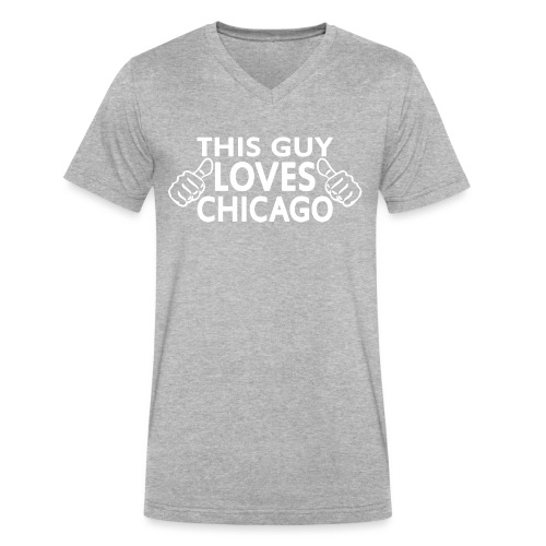 This Guy Loves Chicago - Men's V-Neck T-Shirt by Canvas