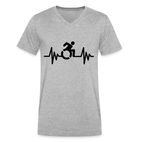 Wheelchair user with a heartbeat * - Men's V-Neck T-Shirt by Canvas