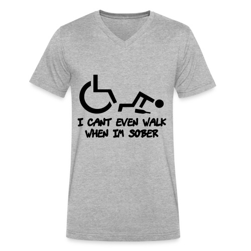 A wheelchair user also can't walk when he is sober - Men's V-Neck T-Shirt by Canvas