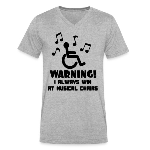 Wheelchair users always win at musical chairs - Men's V-Neck T-Shirt by Canvas