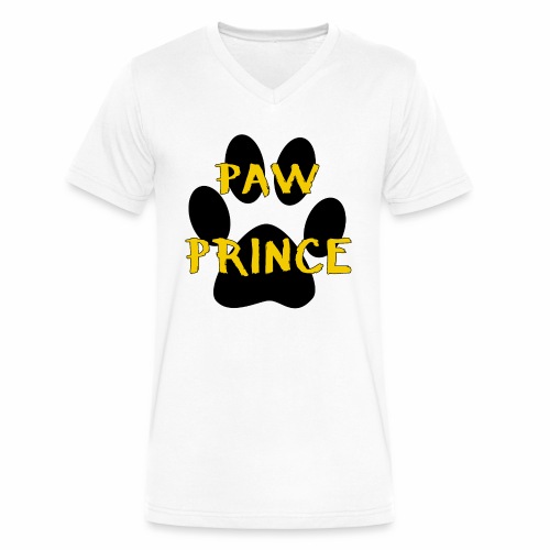 Paw Prince Funny Pet Footprint Animal Lover Pun - Men's V-Neck T-Shirt by Canvas