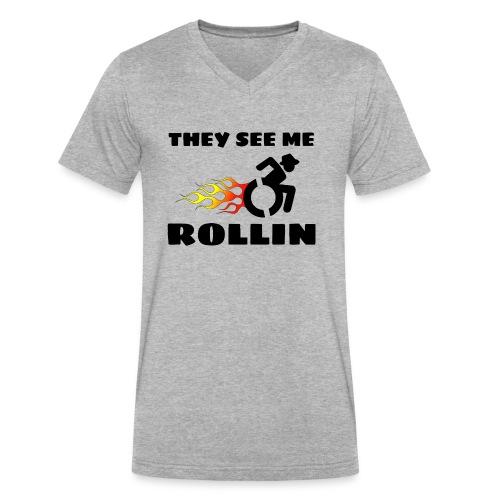 They see me rolling, for wheelchair users, rollers - Men's V-Neck T-Shirt by Canvas