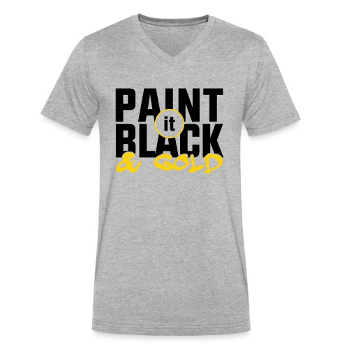 Black And Gold Women's T-Shirts - Men's V-Neck T-Shirt by Canvas