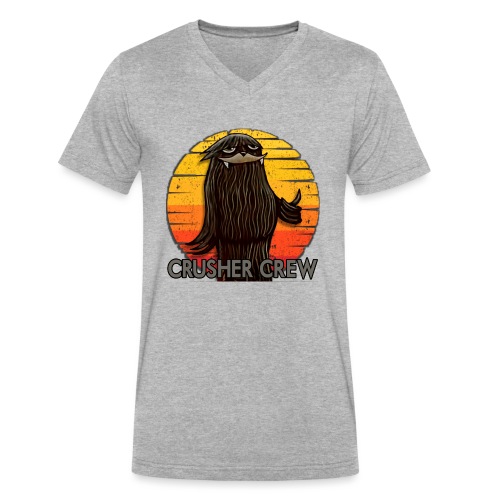 Crusher Crew Cryptid Sunset - Men's V-Neck T-Shirt by Canvas