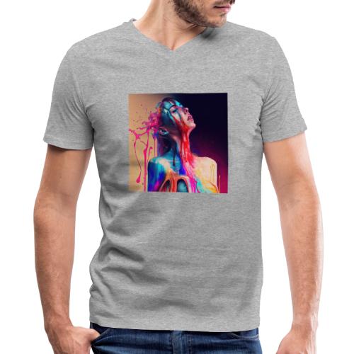 Taking in a Moment - Emotionally Fluid Collection - Men's V-Neck T-Shirt by Canvas