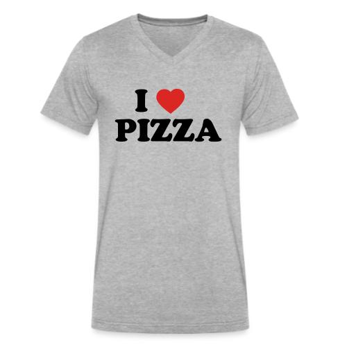 i heart pizza 2 color - Men's V-Neck T-Shirt by Bella + Canvas