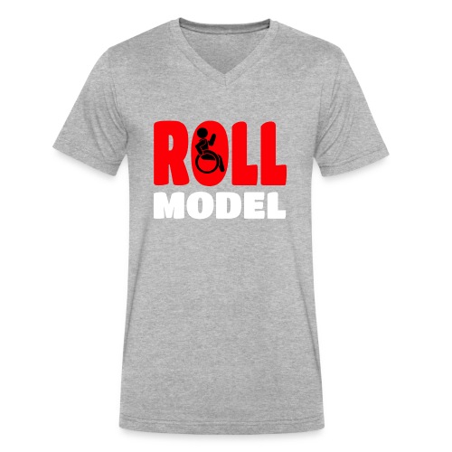 This wheelchair user is also a roll model - Men's V-Neck T-Shirt by Canvas