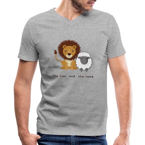 The Lion and the Lamb Shirt - Men's V-Neck T-Shirt by Canvas