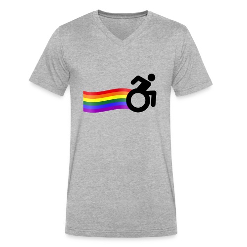 Rainbow wheelchair - Men's V-Neck T-Shirt by Canvas