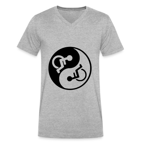 Wheelchair jing jang symbol for wheelchair users * - Men's V-Neck T-Shirt by Canvas