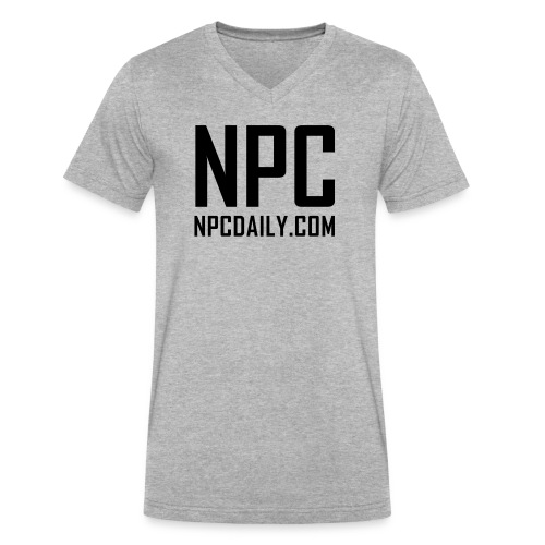 N P C with site black - Men's V-Neck T-Shirt by Canvas
