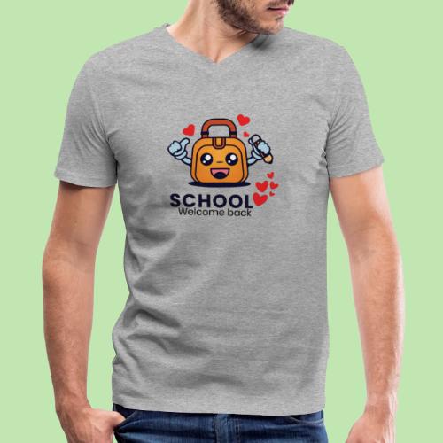 first day of school outfit- school Welcome back - Men's V-Neck T-Shirt by Bella + Canvas