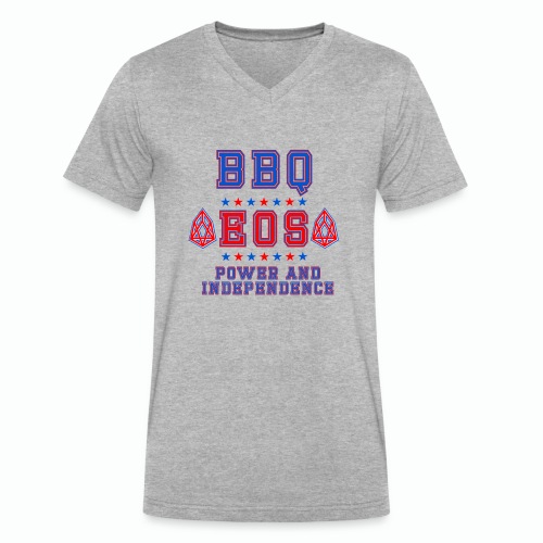 BBQ EOS POWER N INDEPENDENCE T-SHIRT - Men's V-Neck T-Shirt by Canvas