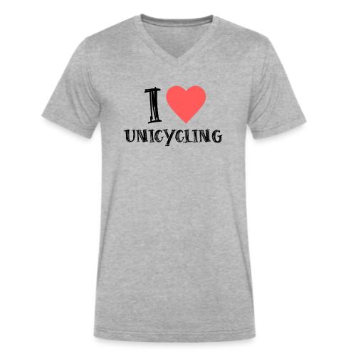 I Love Unicycling - Men's V-Neck T-Shirt by Bella + Canvas