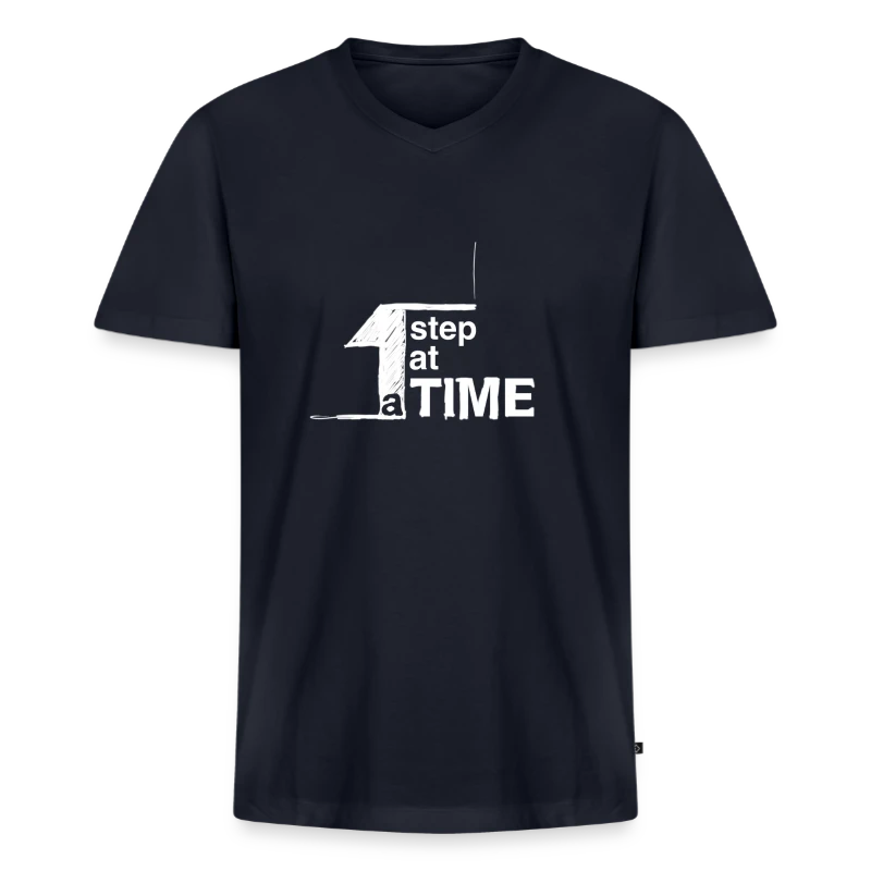 One Step At Time (w) - Men's V-Neck T-Shirt by Canvas