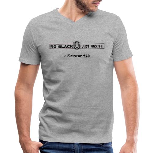 No Slack Just Hustle (All Black Logo) - Men's V-Neck T-Shirt by Canvas