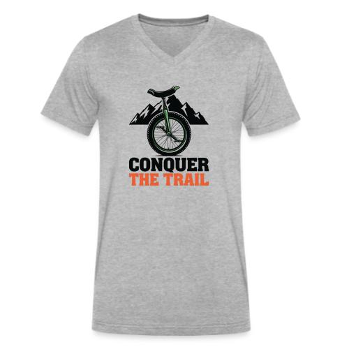 Conquer The Trail Unicycle - Men's V-Neck T-Shirt by Bella + Canvas