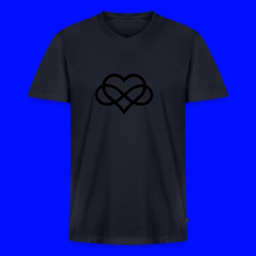 Infinity Heart (black) - Men's V-Neck T-Shirt by Bella + Canvas