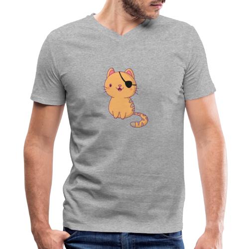 Cat with 3D glasses doing Vision Therapy! - Men's V-Neck T-Shirt by Canvas
