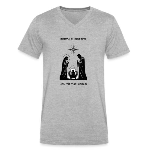 Joy to the World T-Shirt | Minimalist Nativity - Men's V-Neck T-Shirt by Bella + Canvas