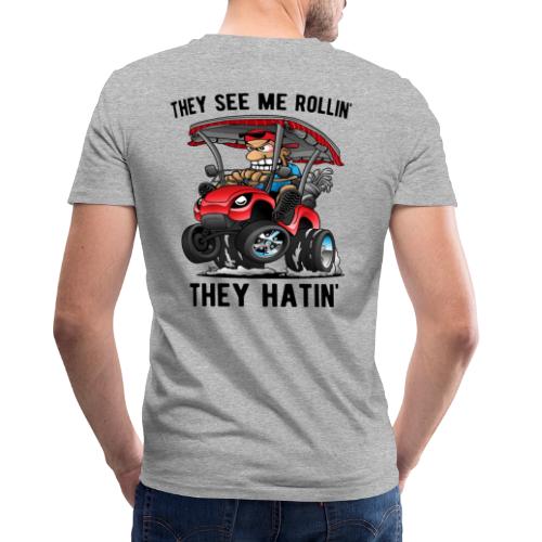 They See Me Rollin' They Hatin' Golf Cart Cartoon - Men's V-Neck T-Shirt by Canvas