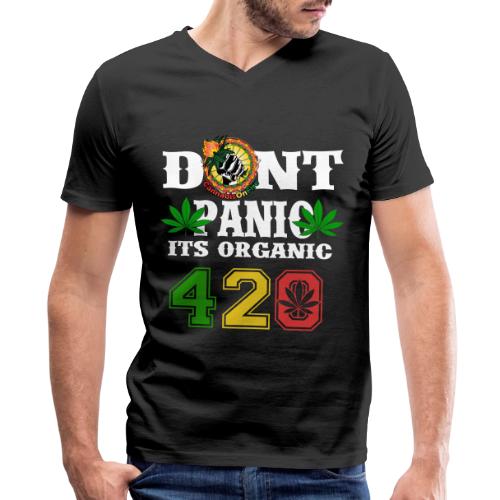 Joking 420 Organic Smoke Weed Marijuana Design - Men's V-Neck T-Shirt by Bella + Canvas