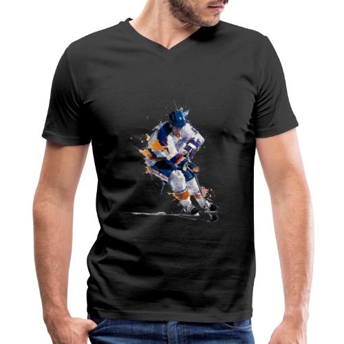 Hockey: Icy Streaks - Men's Premium Organic V-Neck T-Shirt