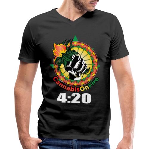 Wacky 420 Keep It Lit Time Weed Marijuana Design - Men's V-Neck T-Shirt by Bella + Canvas
