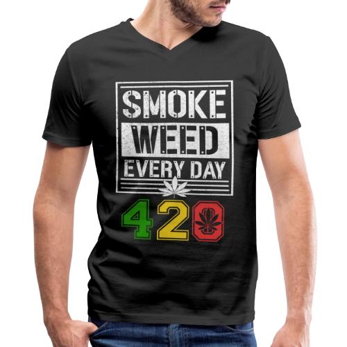 Hysterical 420 Everyday Smoker Weed Marijuana - Men's V-Neck T-Shirt by Bella + Canvas