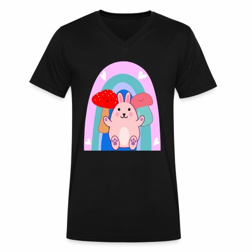 Easter Bunny Rabbit Mushroom Kawaii Anime LGBTQ - Men's V-Neck T-Shirt by Canvas