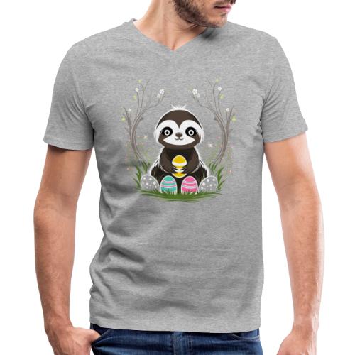 Easter Sloth Easter Eggs Spring - Men's V-Neck T-Shirt by Canvas
