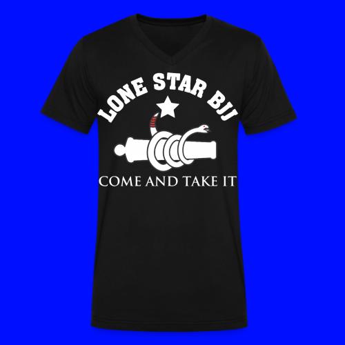 Lone Star BJJ - Come and Take It - White and Red - Men's V-Neck T-Shirt by Bella + Canvas