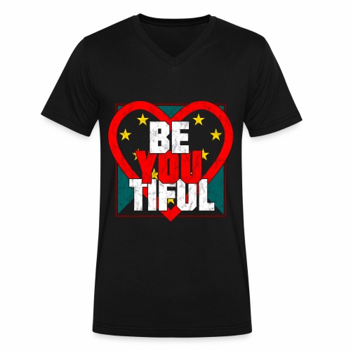 Beautiful BeYouTiful Heart Self Love Gift Ideas - Men's V-Neck T-Shirt by Canvas
