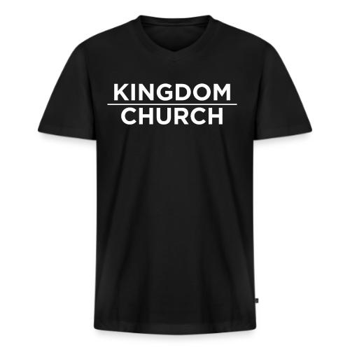 KingdomOverChurchWhite - Men's Premium Organic V-Neck T-Shirt