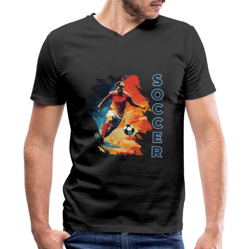 Soccer Action Pulse - Men's Premium Organic V-Neck T-Shirt