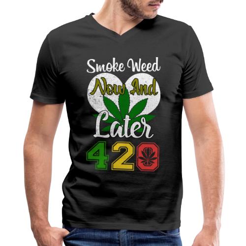 Funny 420 Always Smoking Weed Marijuana Design - Men's V-Neck T-Shirt by Bella + Canvas