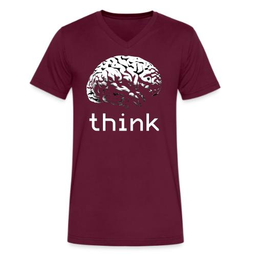 Think - Men's V-Neck T-Shirt by Bella + Canvas